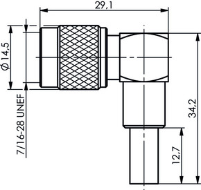 Telegärtner R-TNC-Winkelstecker (RG-58C/U) crimp/cri 100023749