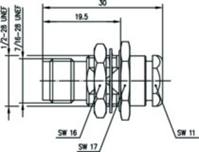Telegärtner TNC-Kabeleinbaubuchse löt 50Ohm,RG174/U,188A/U 100023789
