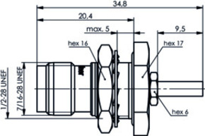 Telegärtner TNC-Einbaubuchse 50Ohm cr/cr, G3 (RG178B/U) 100023794