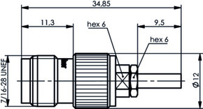 Telegärtner TNC-Kabelbuchse 50Ohm cr/cr, G3 (RG178B/U) 100023795