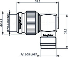 Telegärtner TNC-Winkelverbindungsstück 50Ohm 100023830