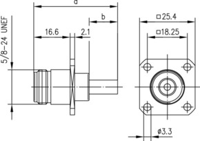 Telegärtner N-Kabeleinbaubuchse mit Flansch Crimp G1 100024012