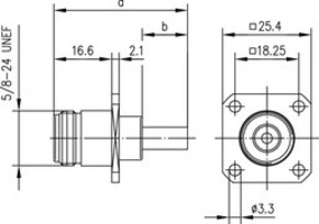 Telegärtner N-Kabeleinbaubuchse mit Flansch Crimp G5 100024013
