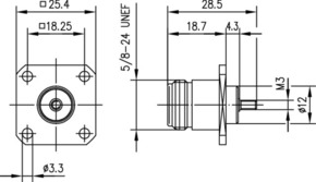 Telegärtner N-Einbaubuchse 50Ohm mit Flansch 100024052