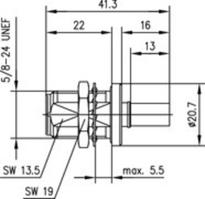 Telegärtner N-Einbaubuchse cr/cr G30(1.5/3.8) 100024059