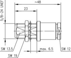 Telegärtner N-Kabeleinbaubuchse 50Ohm TA, RG213/U,RG214/U 100024102