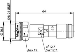 Telegärtner N-Dämpfungsglied 10dB(M 50Ohm,1W 100024160