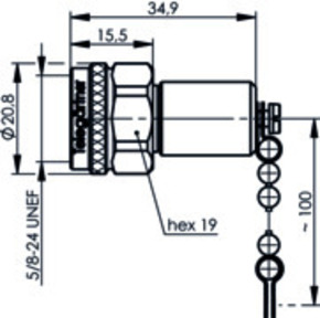 Telegärtner N-Abschlusswiderstand (M) 50Ohm,2W,18GHz Kette 100024180