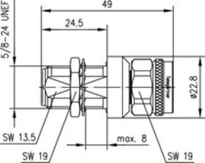Telegärtner N-Überspannungsableiter (M-F) 6GHz 50Ohm, EB 100024249