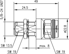 Telegärtner N-Überspannungsableiter (M-F) 6GHz 50Ohm, EB 100024249