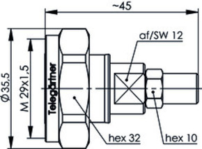 Telegärtner 7-16-Kabelstecker 50Ohm G1 G5 G6 100024420
