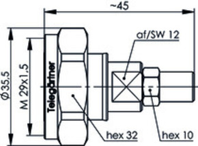 Telegärtner 7-16-Kabelstecker 50Ohm G1 G5 G6 100024420