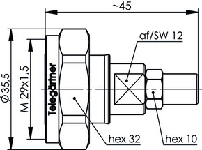 Telegärtner 7-16-Kabelstecker 50Ohm G1 G5 G6 100024420