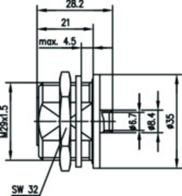 Telegärtner 7-16-KabelEinbaubuchse 50Ohm G9(UT250) G20 100024480