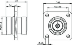 Telegärtner 7-16-Kupplung (F-F) 50Ohm m.Flansch 100024548