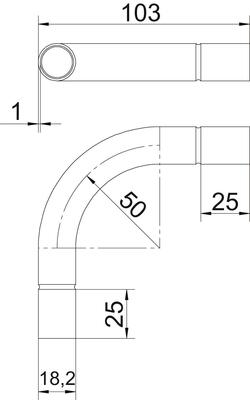 OBO Bettermann Vertr Edelstahlrohrbogen ohne Gewinde 16mm SB16W A4