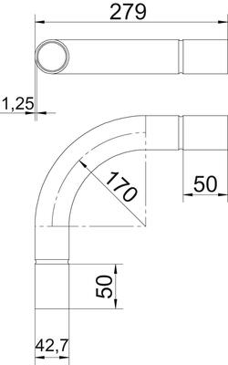 OBO Bettermann Vertr Edelstahlrohrbogen ohne Gewinde 40mm SB40W A4