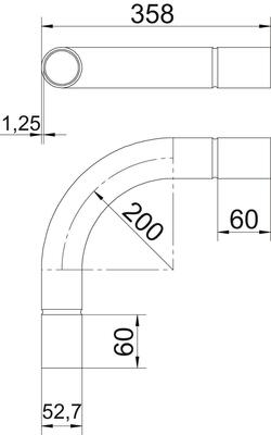 OBO Bettermann Vertr Edelstahlrohrbogen ohne Gewinde 50mm SB50W A4