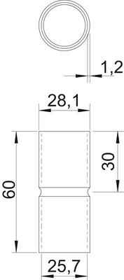 OBO Bettermann Vertr Edelstahlverbindungsmuffe ohne Gewinde 25mm SV25W A4