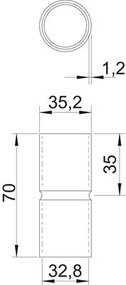 OBO Bettermann Vertr Edelstahlverbindungsmuffe ohne Gewinde 32mm SV32W A4