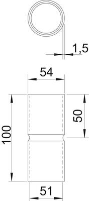 OBO Bettermann Vertr Edelstahlverbindungsmuffe ohne Gewinde 50mm SV50W A4