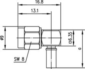 Telegärtner R-SMA-Winkelstecker G7 (RG-316/U) löt/cr 100024657