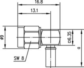 Telegärtner R-SMA-Winkelstecker G7 (RG-316/U) löt/cr 100024657