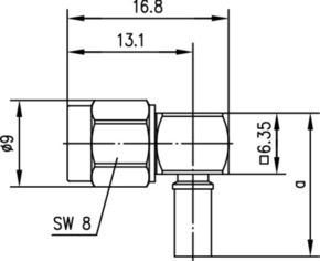 Telegärtner R-SMA-Winkelstecker G7 (RG-316/U) löt/cr 100024657