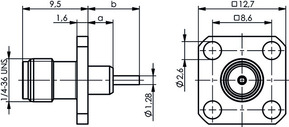 Telegärtner SMA-Einbaubuchse 50Ohm AU MIT FLANSCH 305 100024702