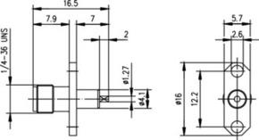Telegärtner SMA-Einbaubuchse AU 50Ohm m. 2-Loch Flansch 100024707