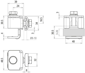 DEHN Anschlussklemme mit Klinge St/tZn f. Profile 372300