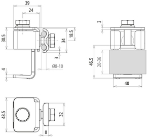 DEHN Anschlussklemme mit Klinge St/tZn f. Profile 372310