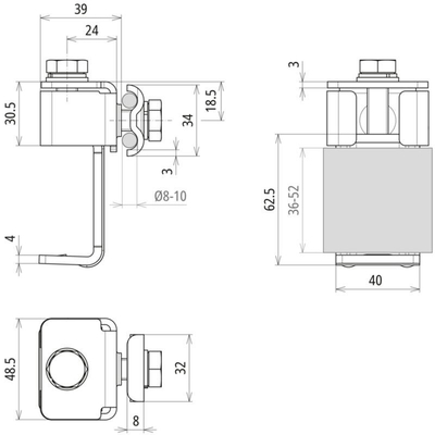 DEHN Anschlussklemme mit Klinge St/tZn f. Profile 372320