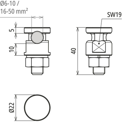 DEHN UNI-KS-Verbinder NIRO (V4A) f. Rd 6-10mm 540130