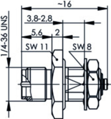Telegärtner Einbauadapter R-SMA/U.FL 50Ohm (F-Revers./M) 100024822