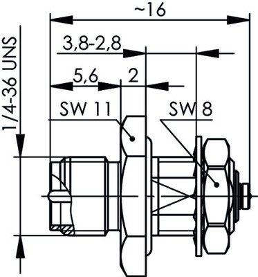 Telegärtner Einbauadapter R-SMA/U.FL 50Ohm (F-Revers./M) 100024822