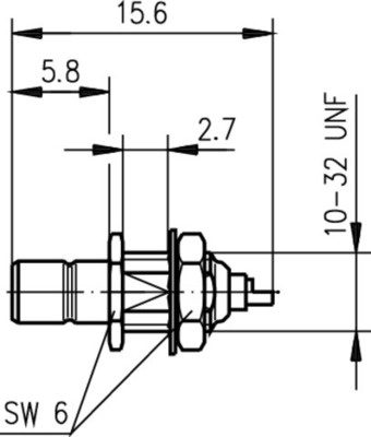 Telegärtner SMB-Einbaustecker AU Einbau von vorne 100024840