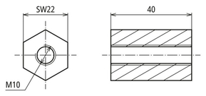 DEHN Stützer für PA-Schiene NIRO BW DS SW22 M10 L40 V4A