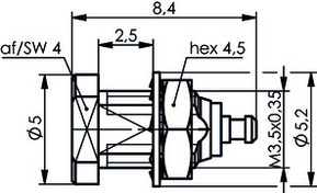 Telegärtner MMCX-Einbaubuchse Au 50Ohm 100025110