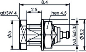 Telegärtner MMCX-Einbaubuchse Au 50Ohm 100025110