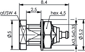 Telegärtner MMCX-Einbaubuchse Au 50Ohm 100025110