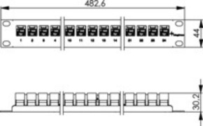 Telegärtner 19Z-Durchführungspanel Cat.6 m.24xUMJ-Kupp. 100007008