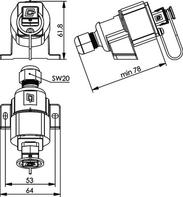 Telegärtner STX V4 Aufputzdose RJ45 Modul B Cat.6A 100007443