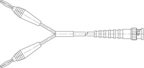 Telegärtner HF-Kabel 0,5m 1xBNC-S.2xBanan 100009738