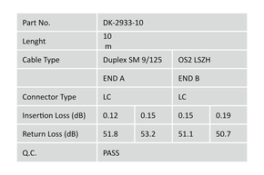 DIGITUS LWL-Patchkabel, 9/125 LC/LC, 10m, OS1 DK-2933-10