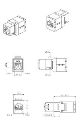 EFB-Elektronik Modular-Adapter Cat.6 STP 37486.1