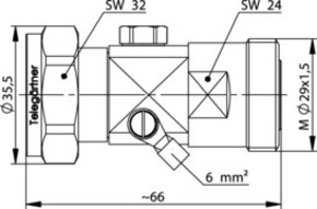 Telegärtner 7-16 ÜSS-Apleiter (m-f) 50 Ohm, 90V 100024579