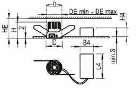 Ridi-Leuchten LED-Downlight 930, DALI2, schwarz ALBA R50E DABW930F0050