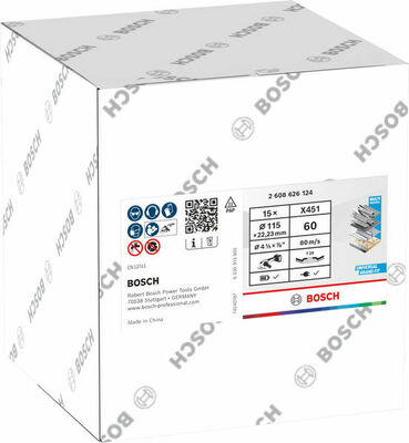 Bosch Power Tools X451 Fächerschleifscheibe, 115 x 22,23 mm K60 2608626124
