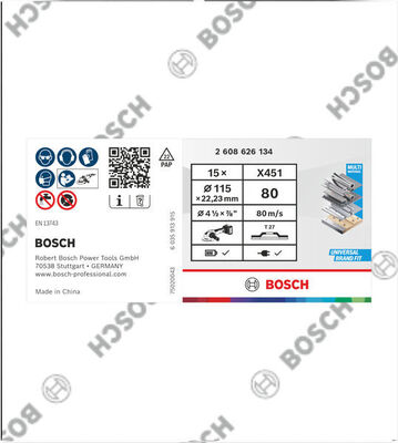 Bosch Power Tools X451 Fächerschleifscheibe, 115 x 22,23 mm K80 2608626134